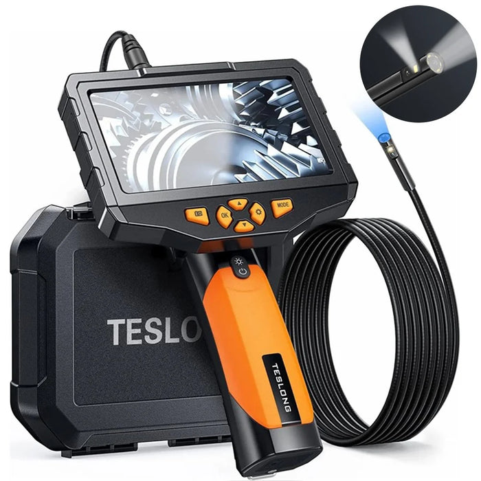 TESLONG NTS300 1m Wire 5.0-inch Screen HD Endoscope 8mm Dual Lens Pipe Inspection Borescope - 1