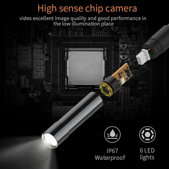 TESLONG NTS300 1m Wire 5.0-inch Screen HD Endoscope 8mm Dual Lens Pipe Inspection Borescope - 5
