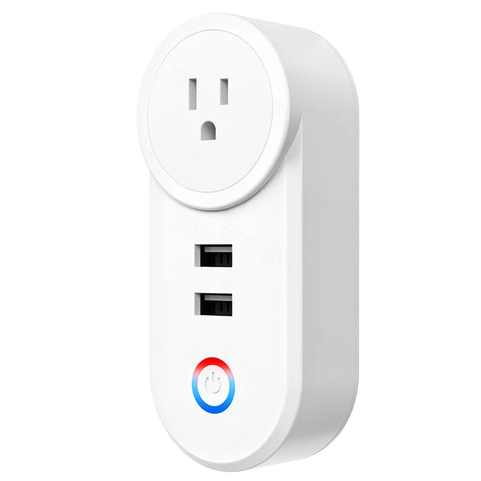 Tuya Bluetooth+Wifi Smart Plug 16A Power Socket Wall Charger with USB Port - US Plug - 1