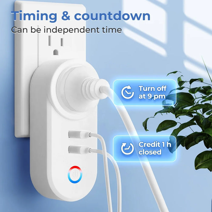 Tuya Bluetooth+Wifi Smart Plug 16A Power Socket Wall Charger with USB Port - US Plug - 5