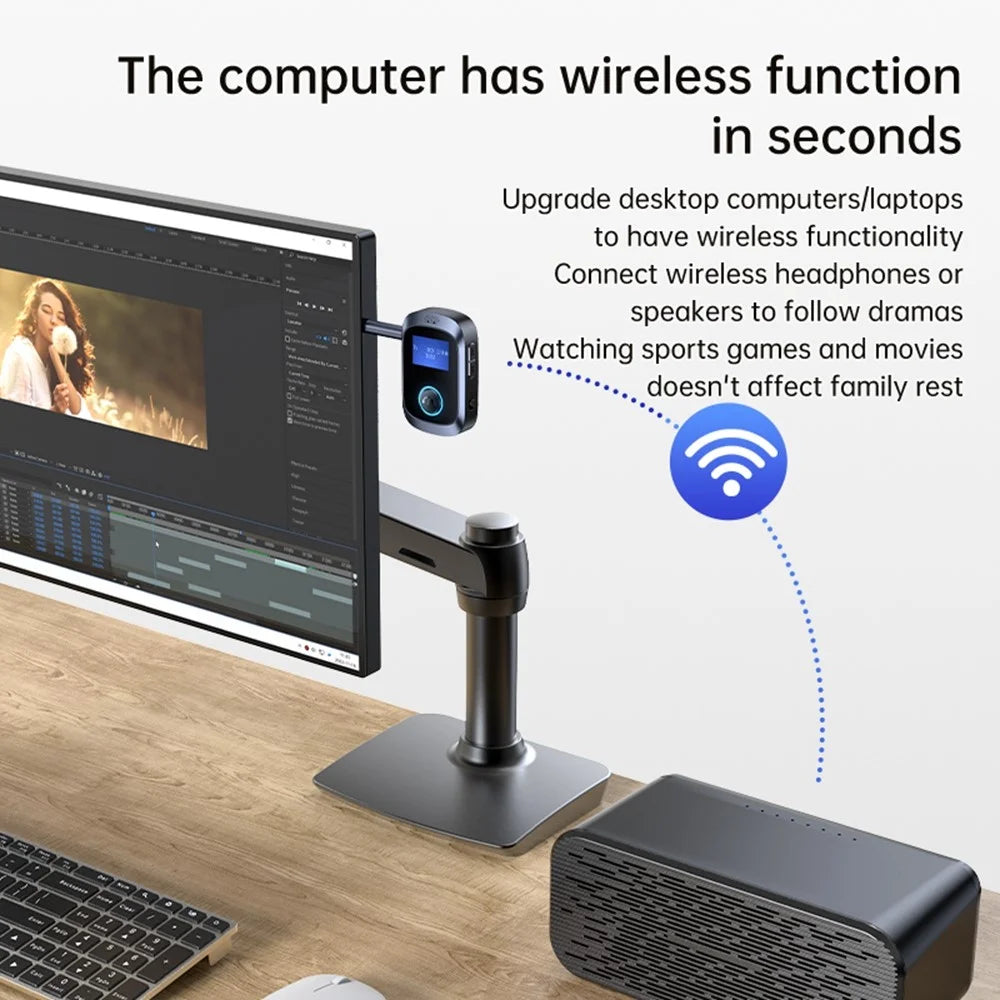 C85 Car Audio Bluetooth-compatible Transmitter Receiver 3.5mm Aux Adapter for Speaker Amplifier - 7