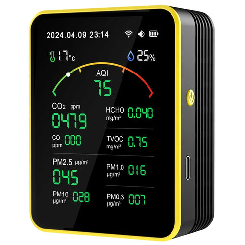 Multifunctional Air Quality WiFi Detector CO2 CO HCHO TVOC Temp Humidity Tester Alarm Device Support Tuya App - 1