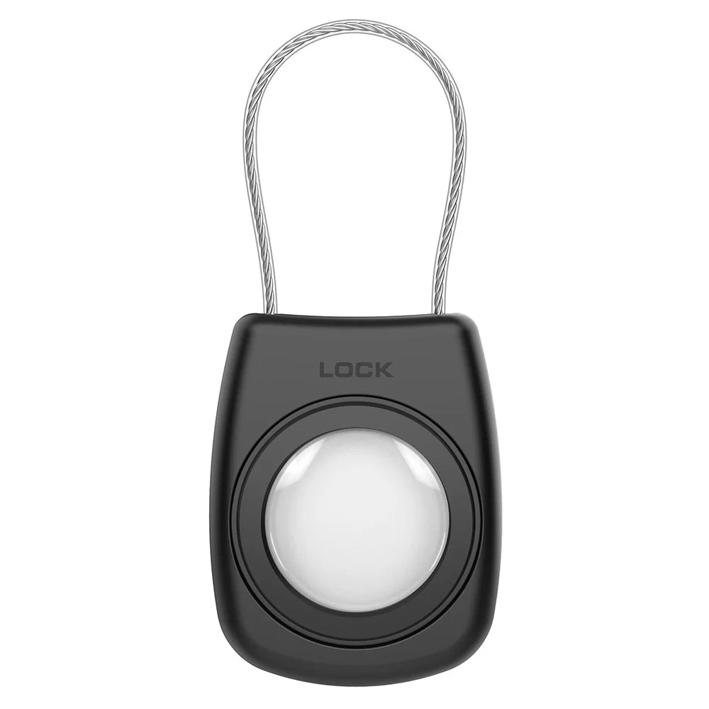 Waterproof Hard PC Protective Case for AirTag Bluetooth-compatible Tracker with Wire Cable - Black - 3