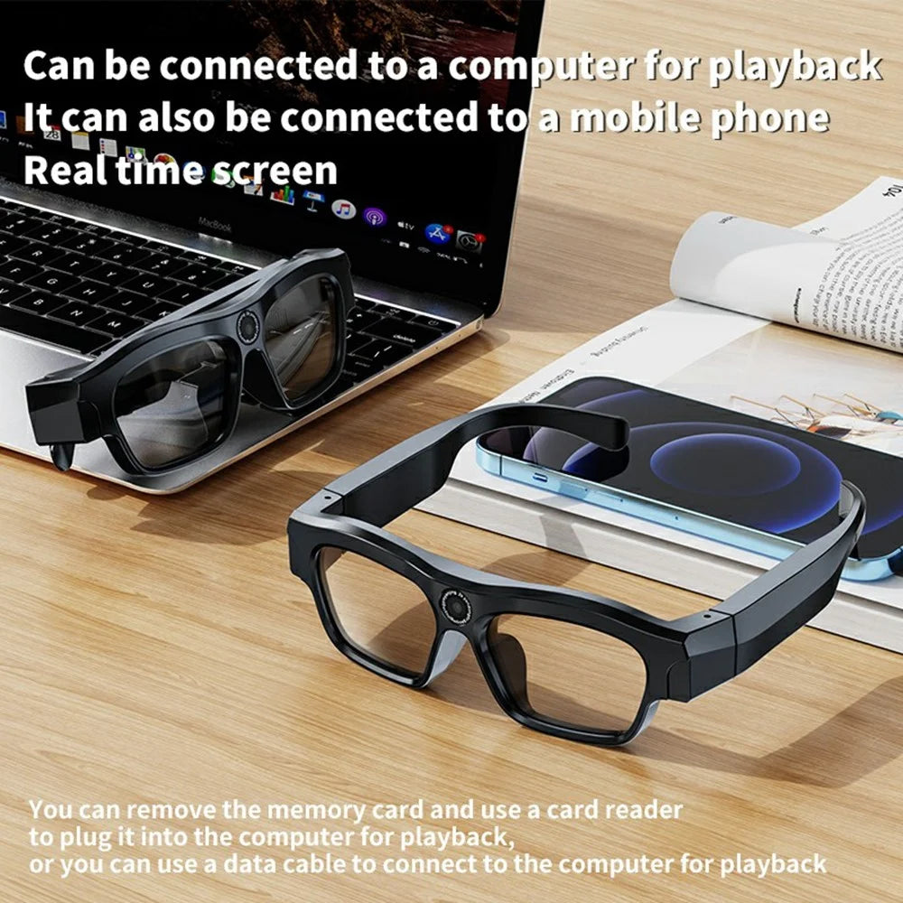 XV19 2K Camera WiFi Smart Glasses Bluetooth-compatible Sports Earphone without Memory Card (CE Certified) - Black - 5