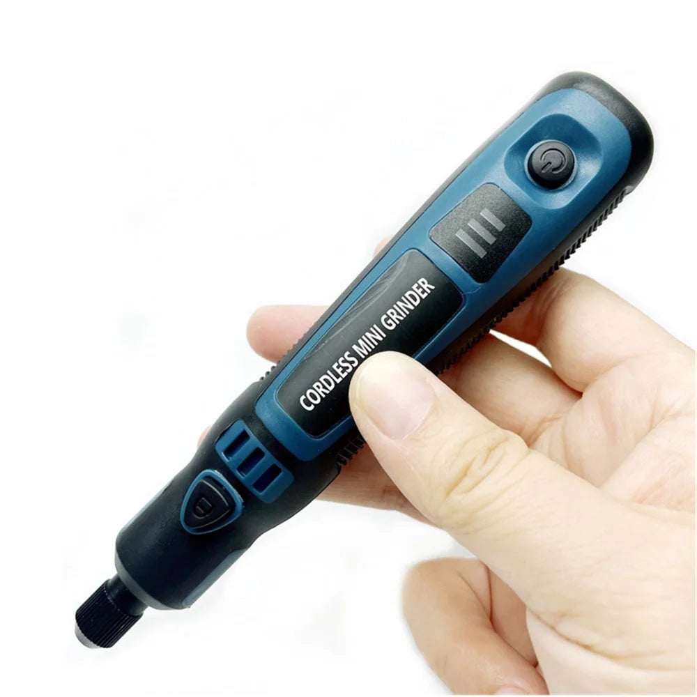 3-Speed Adjustable Cordless Mini Grinder with Copper Chuck Engraving Needle Drill Bit Set - 5