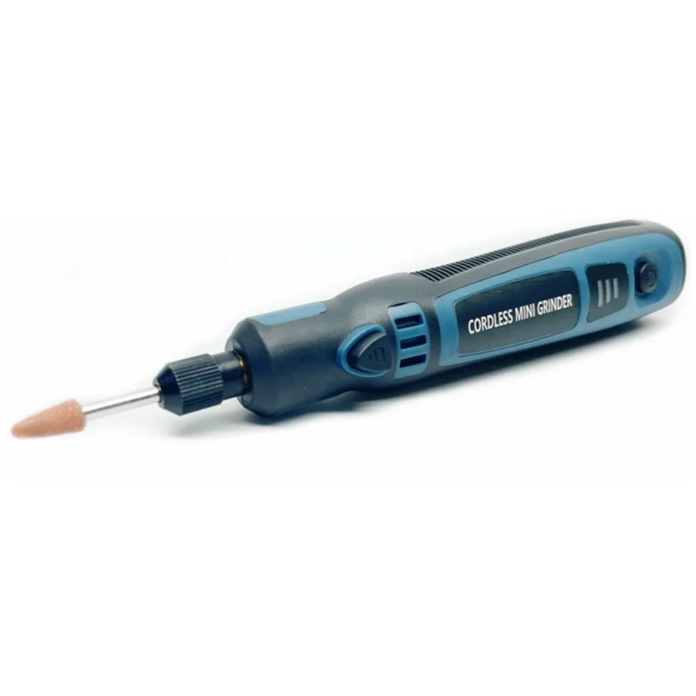 3-Speed Adjustable Cordless Mini Grinder with Copper Chuck Engraving Needle Drill Bit Set - 6