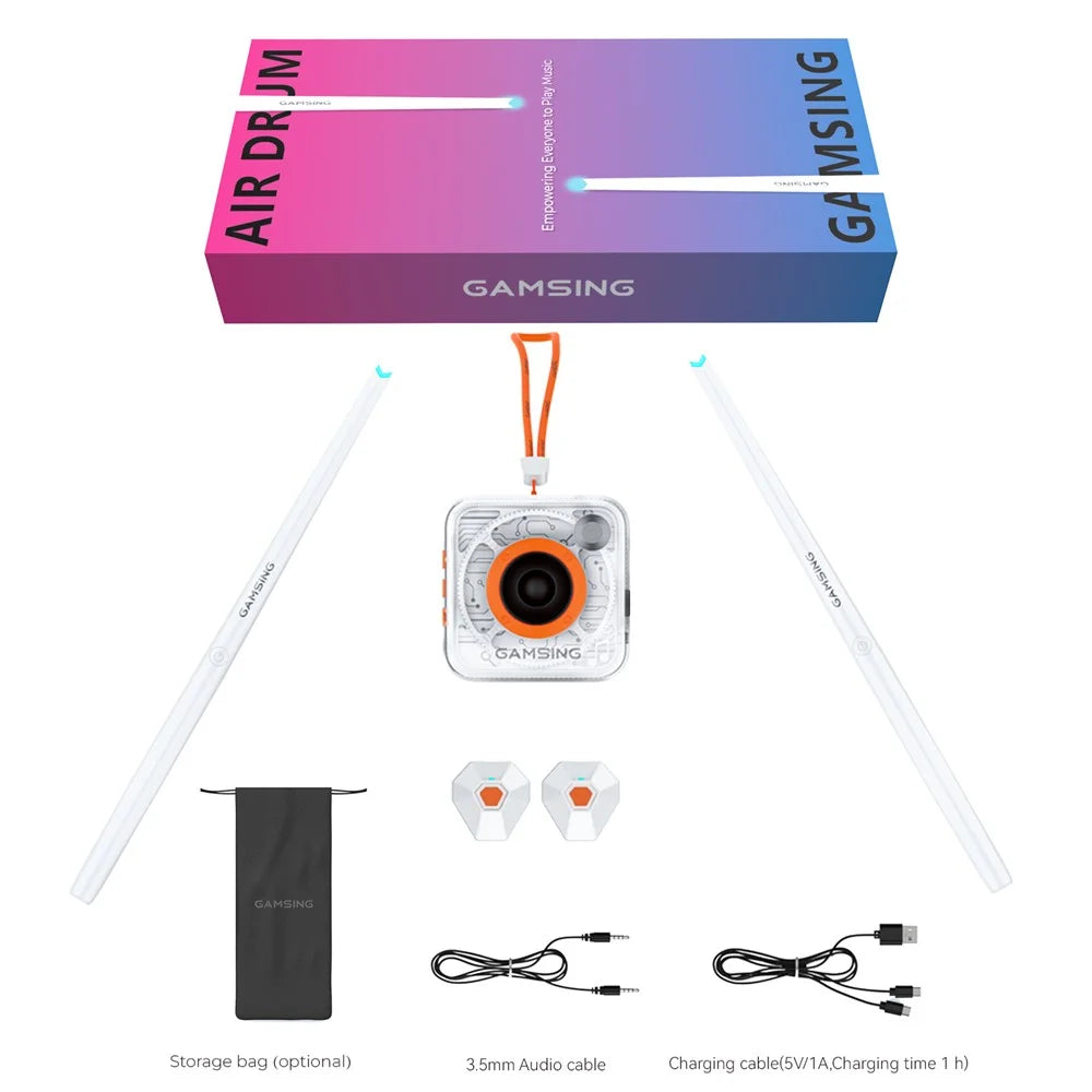GAMSING Electronic Air Drum Set with Foot Pedals, Drumsticks, Speakers Musical Instrument - 7