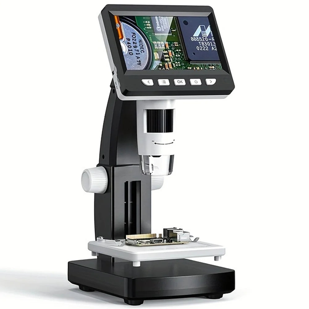 306 2MP Digital Microscope Camera 4.3 inch Screen 1000X Magnification Kids Microscope Video Recorder - 1