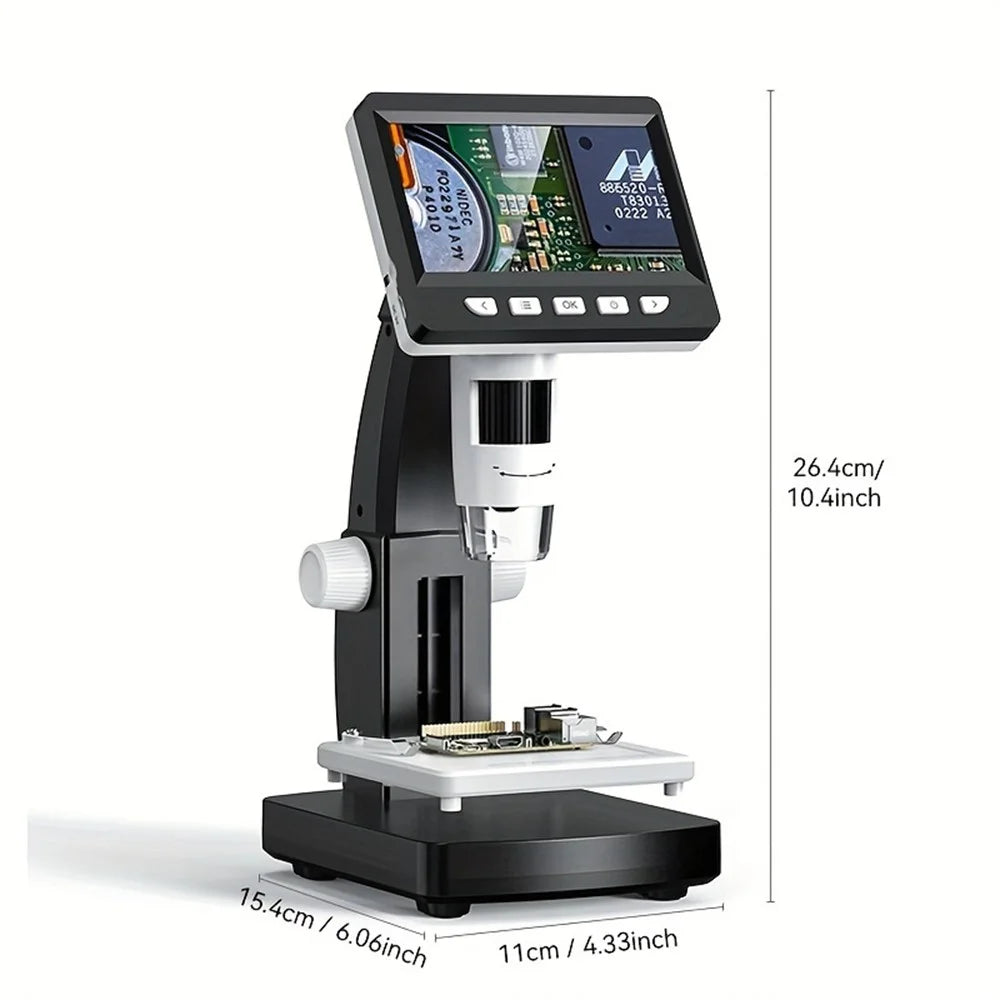 306 2MP Digital Microscope Camera 4.3 inch Screen 1000X Magnification Kids Microscope Video Recorder - 6