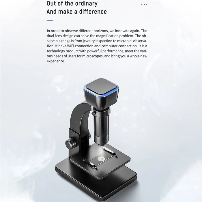 315w Dual Lens Smart WiFi Digital Microscope 2000X Magnification Rechargeable Microscope Video Recorder - 4