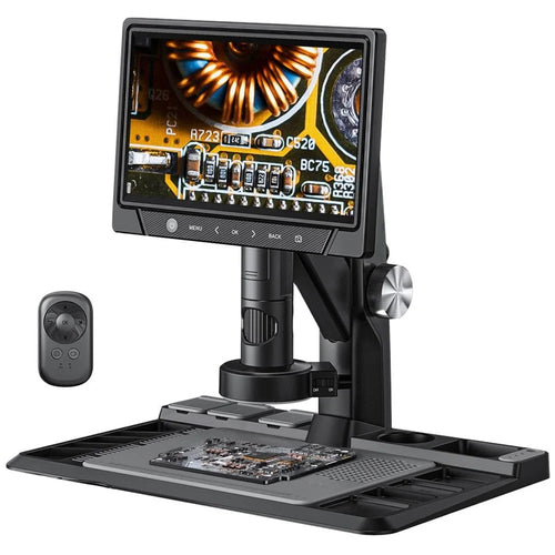 318-C 10.1 inch Screen Electronic Digital Microscope 1600X Magnification Maintenance Industrial Video Recorder - 1
