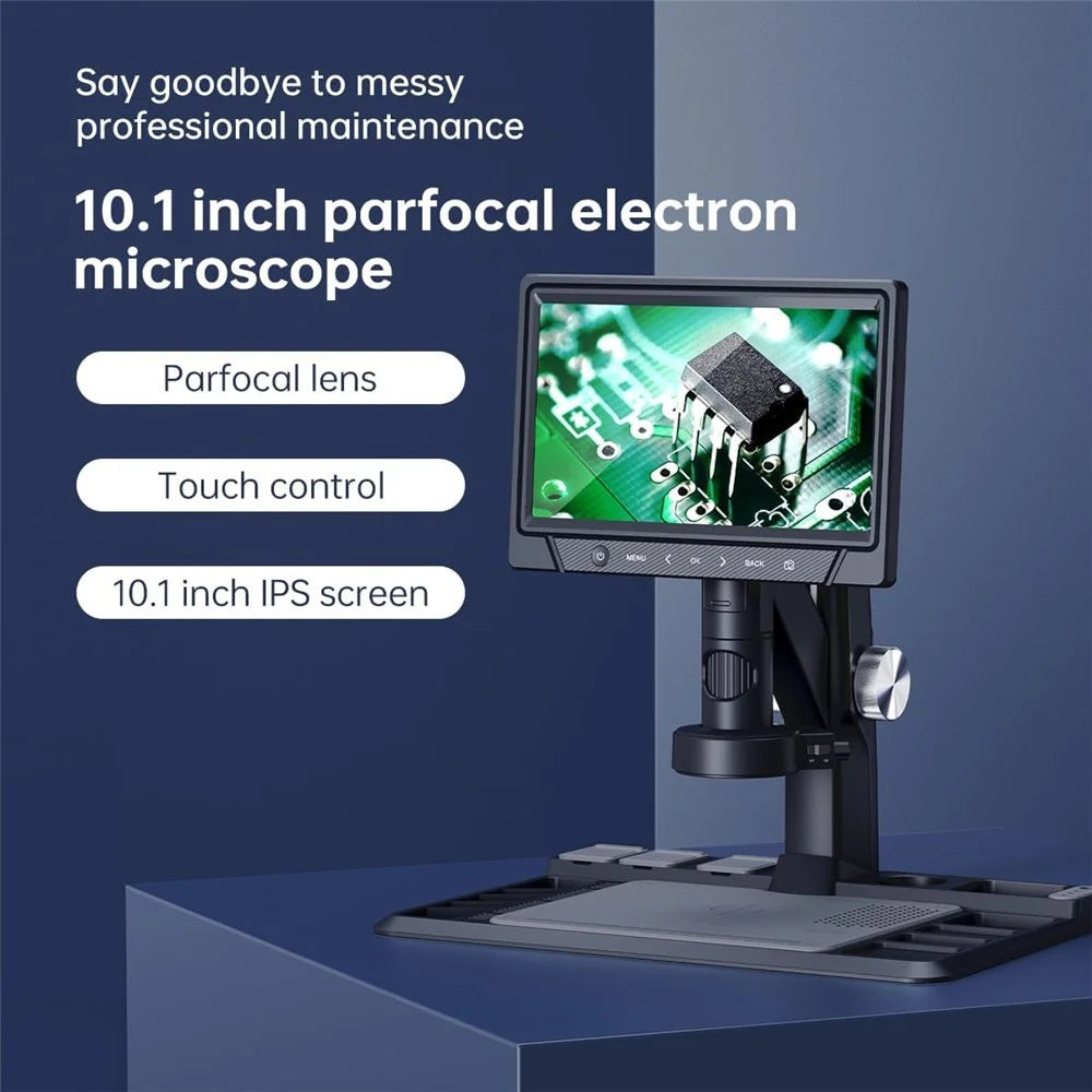 318-C 10.1 inch Screen Electronic Digital Microscope 1600X Magnification Maintenance Industrial Video Recorder - 2