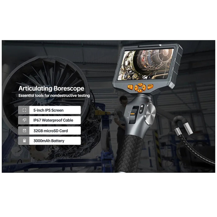 TESLONG TD500 8.5mm Rotatable Lens 1.55m Wire 5.0-inch Screen Endoscope Pipe Inspection Camera with 32G TF Card - 2