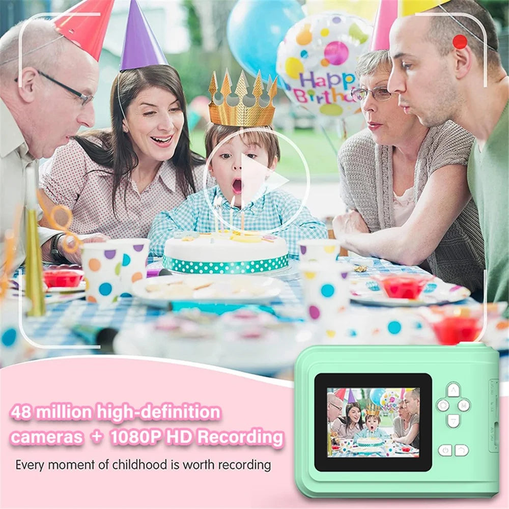 S7 2.4-inch Screen Mini Children HD Instant Camera Portable Photo Printer with 32G TF Card + Card Reader - Pink - 5