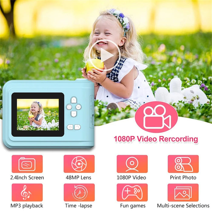S7 2.4-inch Screen Mini Children HD Instant Camera Portable Photo Printer - Pink - 3