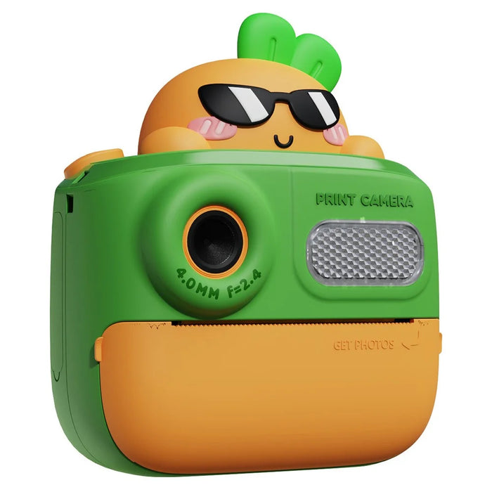 K64 Cute Dual Lens Kids HD Camera Instant Printing Thermal Photo Printer with 32G TF Card + Card Reader - Green - 1