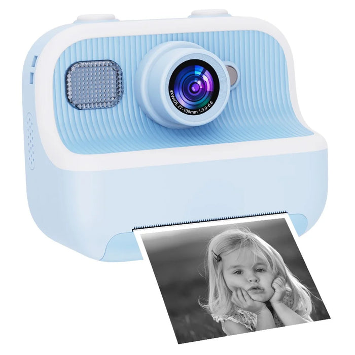 M8 2.4-inch IPS Screen Dual Lens Kids Print Camera Instant Thermal Photo Printer - Blue - 1
