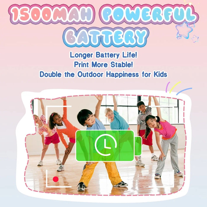 M8 2.4-inch IPS Screen Dual Lens Kids Print Camera Instant Thermal Photo Printer - Blue - 3