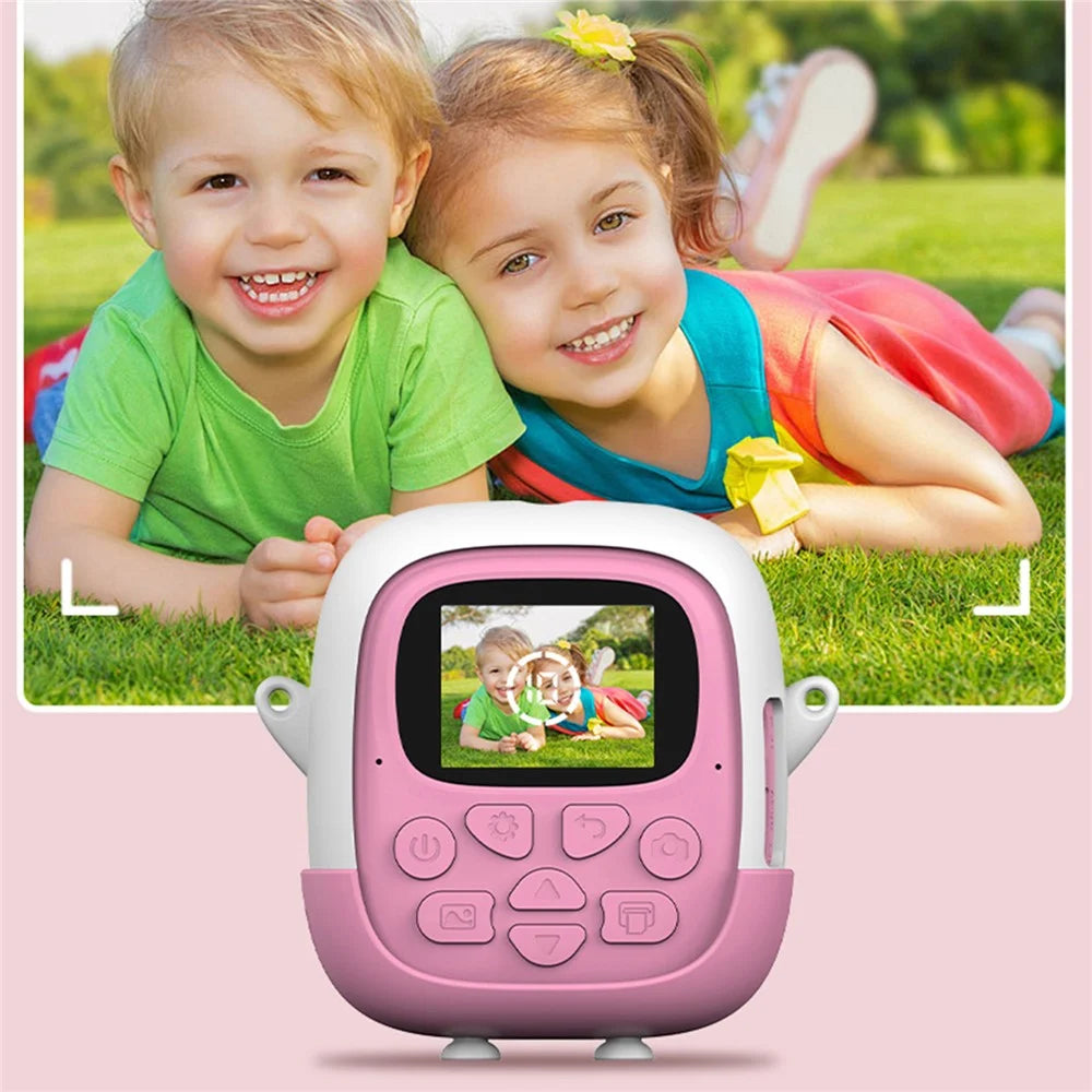 A19B Cartoon Design 2.0-inch Screen Mini Kids HD Digital Camera Instant Photo Printer with 32G TF Card + Card Reader - Pink - 5