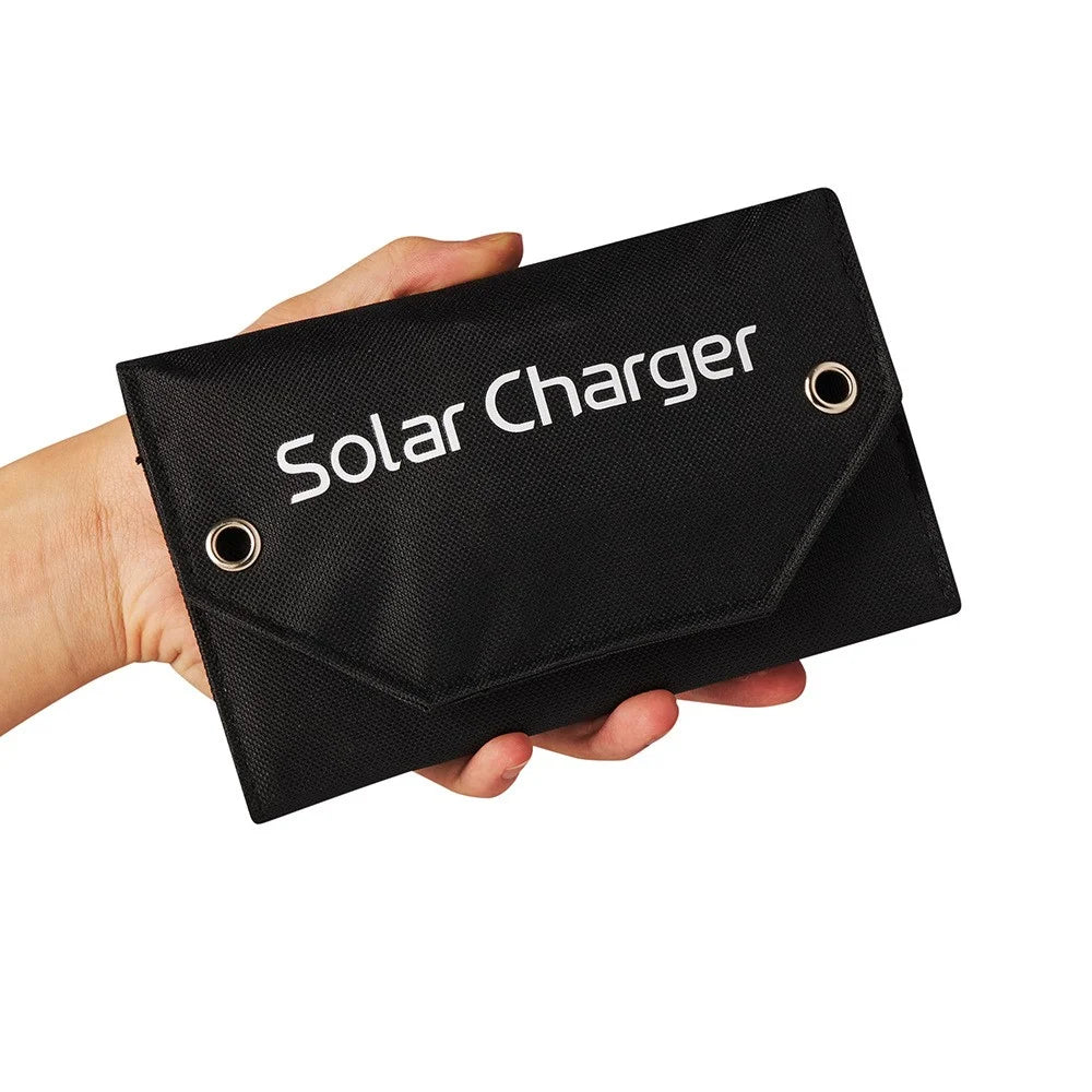 SPB5Z Foldable 5 Solar Panel Charger 10W 5V Portable Solar Charger for Outdoor Hiking Camping - Black - 3