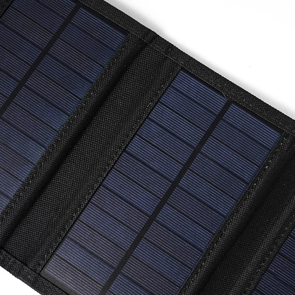 SPB5Z Foldable 5 Solar Panel Charger 10W 5V Portable Solar Charger for Outdoor Hiking Camping - Black - 5