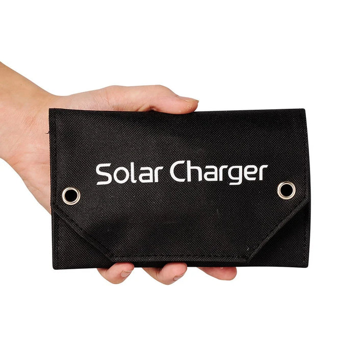 SPB6Z Foldable 6 Solar Panel Charger 12W 5V Portable Solar Charger for Outdoor Hiking Camping - Black - 3