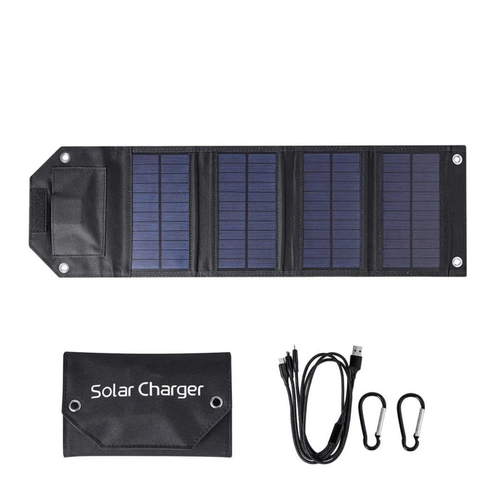 SPB4Z Foldable 4 Solar Panel Charger 8W 5V Portable Solar Charger for Outdoor Hiking Camping - Black - 3