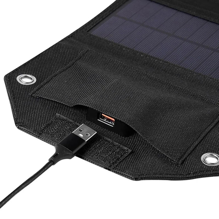 SPB4Z Foldable 4 Solar Panel Charger 8W 5V Portable Solar Charger for Outdoor Hiking Camping - Black - 4