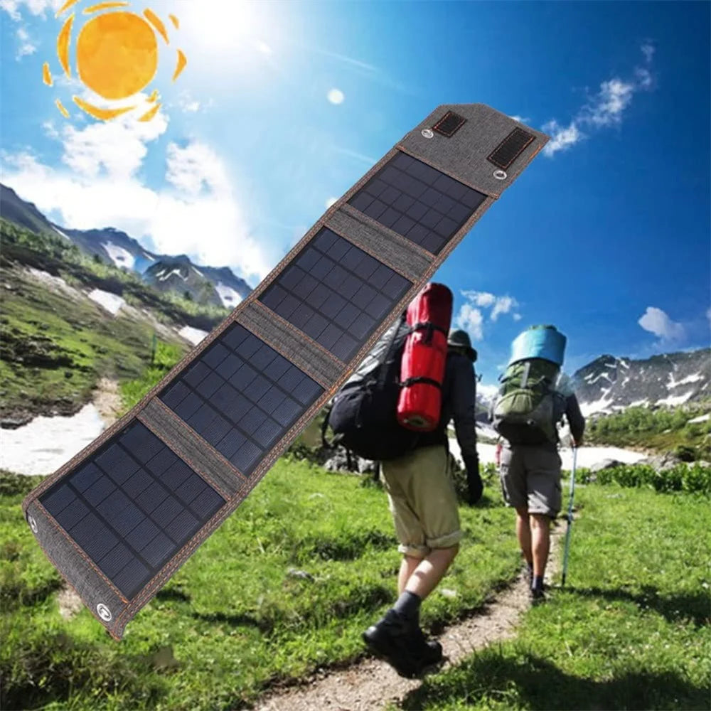 FSC-8W Foldable 4 Solar Panel 8W Solar Cell Charger Mobile Power Bank for Camping Hiking - 4