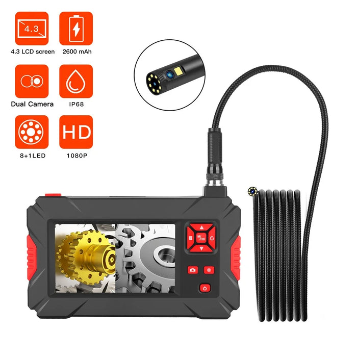 P30 3m Snake Endoscope Camera with Light 8mm Dual Lens IP68 Waterproof Inspection Camera for Car - 2