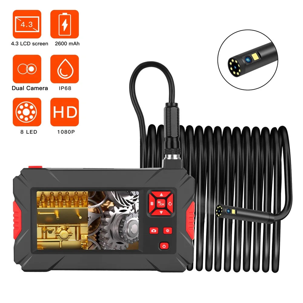 P30 5m Rigid Cord Endoscope Camera HD Borescope with 8+1 Adjustable LED Lights Inspection Camera for Car - 2