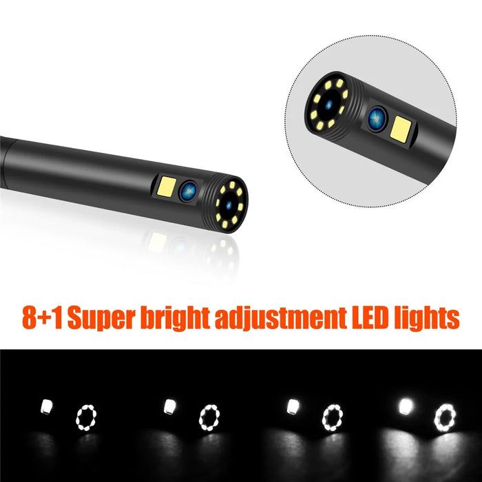 P30 10m Rigid Cord Endoscope Camera HD Borescope with 8+1 Adjustable LED Lights Inspection Camera for Car - 3