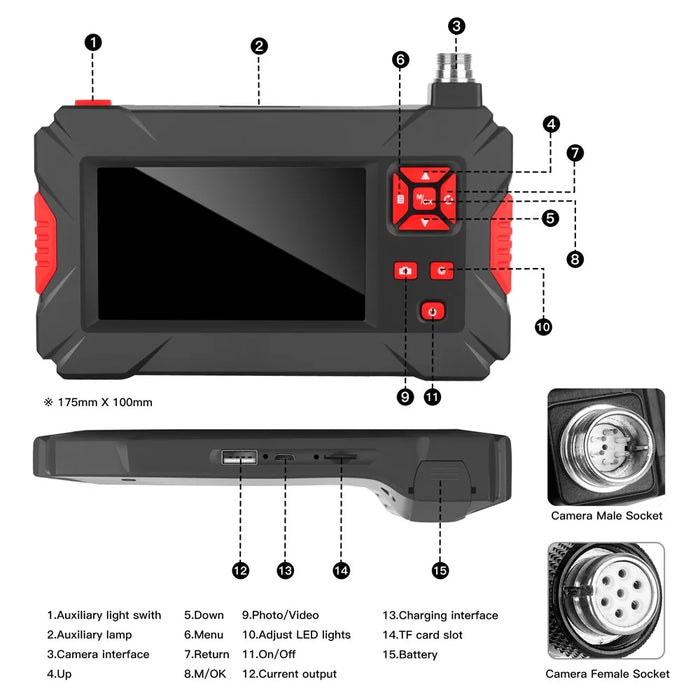 P30 2m Rigid Cord Endoscope Camera HD Borescope with 8+1 Adjustable LED Lights Inspection Camera for Car - 7
