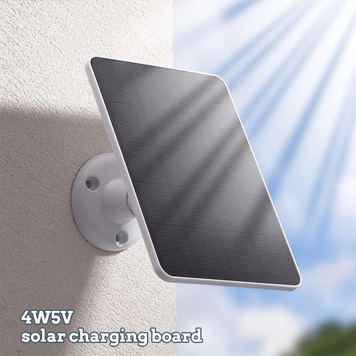 CSP4W-A 4W 5V Solar Panel for Security Camera Monocrystalline Solar Charger with Adjustable Bracket - White - 4