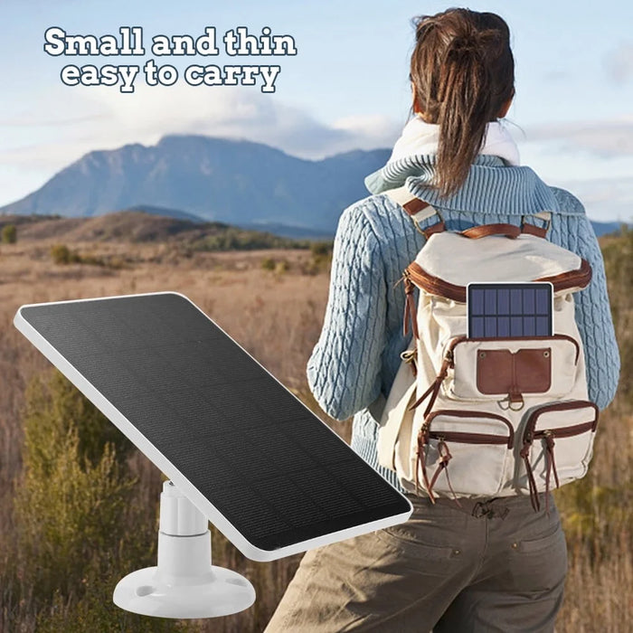 CSP4W-A 4W 5V Solar Panel for Security Camera Monocrystalline Solar Charger with Adjustable Bracket - White - 6