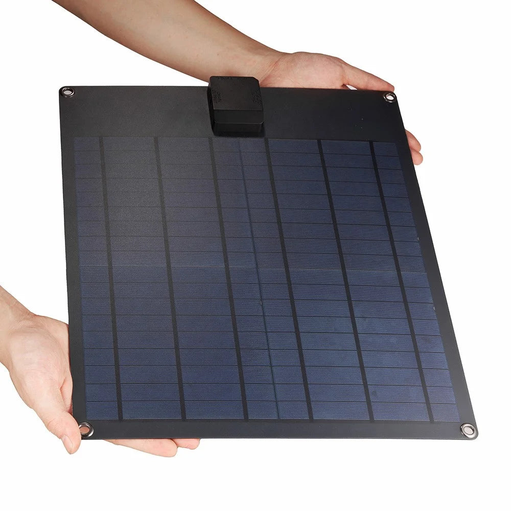 GKP415 18W 5V Polycrystalline Silicon Solar Panel Charger Dual USB Output with Controller for Phone Outdoor - Black - 4