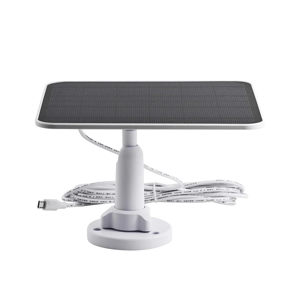 CSP5W-A 5W 5V Camera Solar Panel IP66 Waterproof Monocrystalline Solar Charger with Adjustable Bracket - White - 5