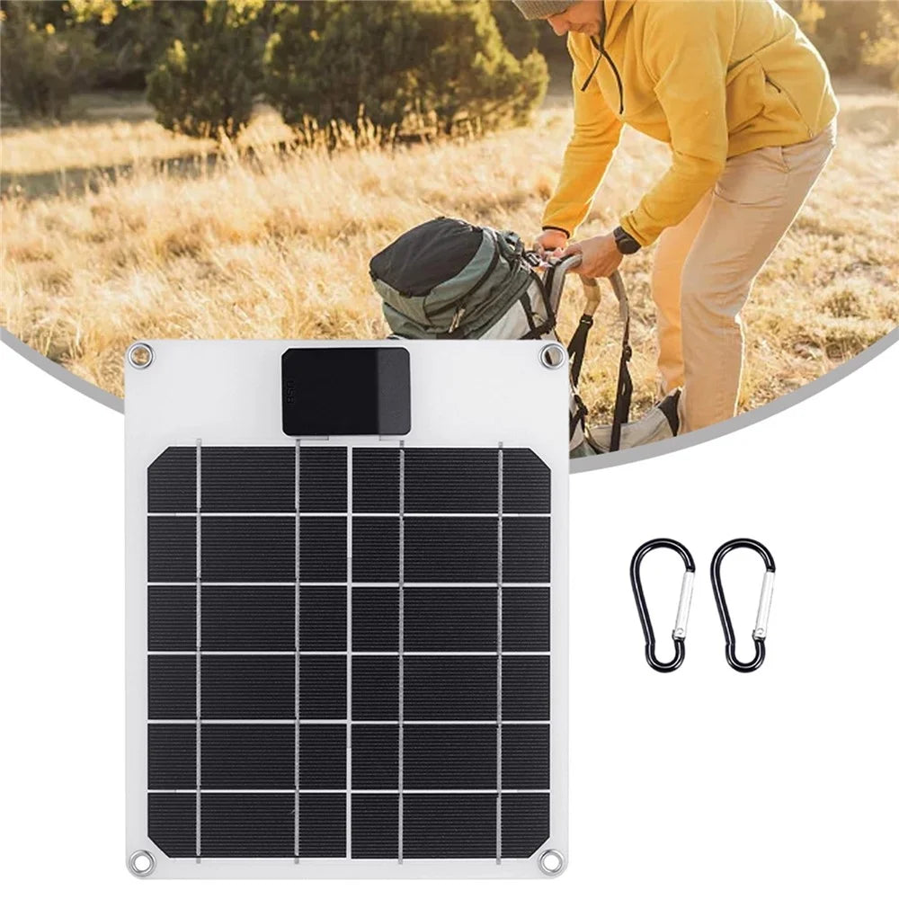GKM215 5W 5V Monocrystalline Solar Panel Charger USB Port Portable for Cell Phone Camping Hiking Travel - Blue - 2