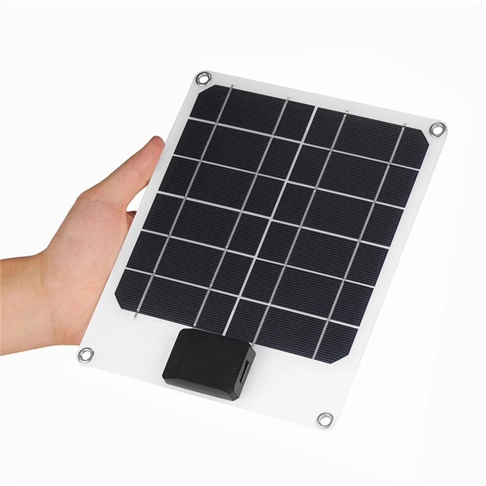 GKM215 5W 5V Monocrystalline Solar Panel Charger USB Port Portable for Cell Phone Camping Hiking Travel - Blue - 5