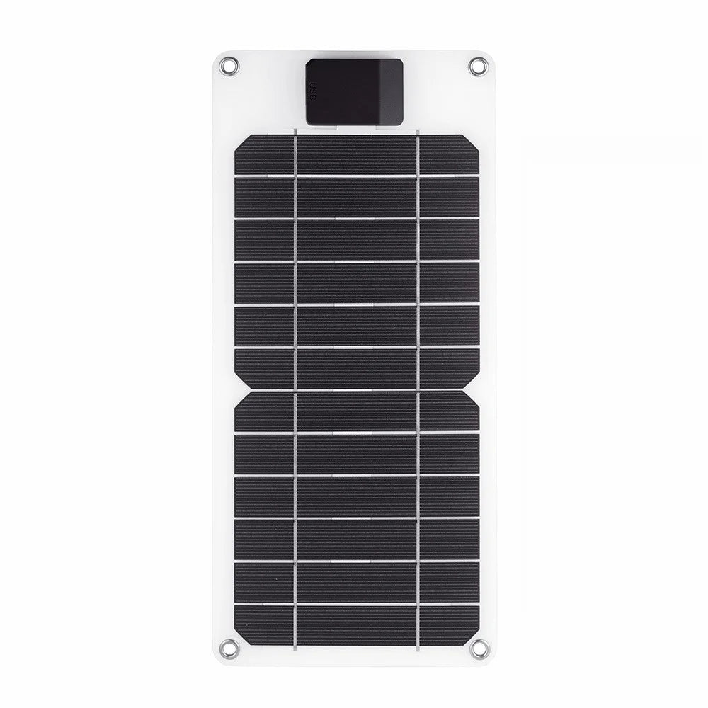 GKM215 6W 5V Monocrystalline Solar Panel Charger USB Port Portable for Cell Phone Camping Hiking Travel - Black - 1