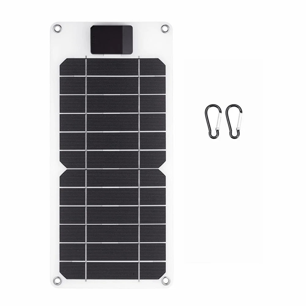 GKM215 6W 5V Monocrystalline Solar Panel Charger USB Port Portable for Cell Phone Camping Hiking Travel - Black - 3