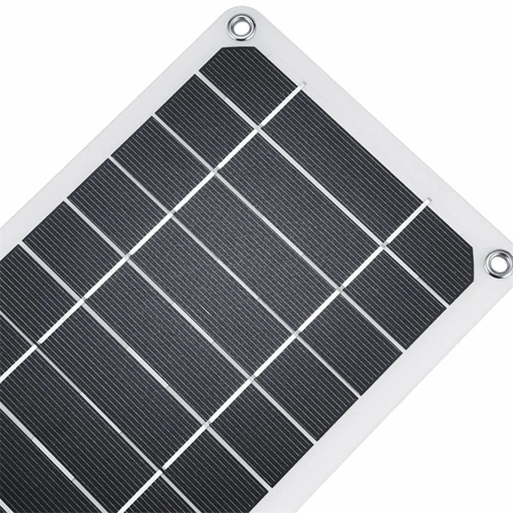 GKM215 6W 5V Monocrystalline Solar Panel Charger USB Port Portable for Cell Phone Camping Hiking Travel - Black - 5