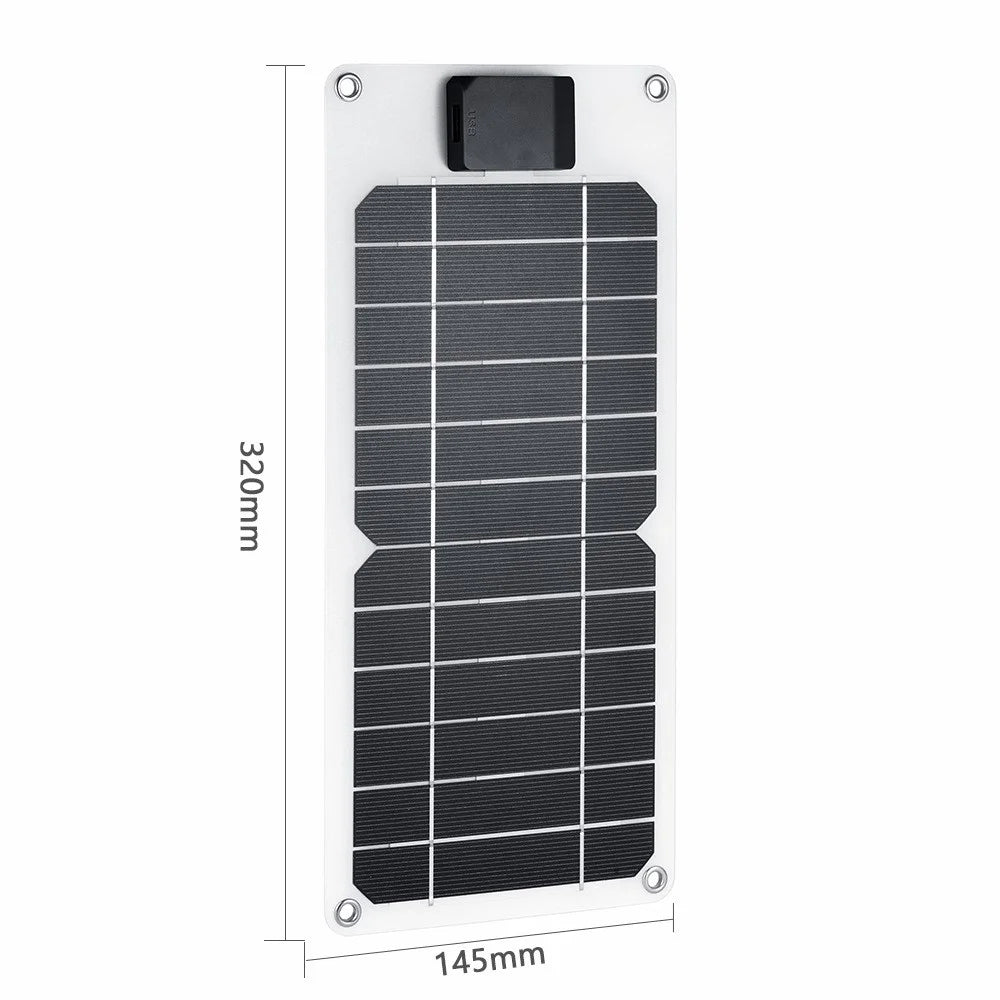 GKM215 6W 5V Monocrystalline Solar Panel Charger USB Port Portable for Cell Phone Camping Hiking Travel - Black - 7