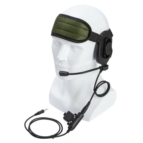 For Yaesu Vertex VX-6R / VX-7R / VX-120 / VX-127 HD01 Two Way Radio 7.1mm Headset Walkie Talkie Headphone with U94 PTT Adapter - Black - 1