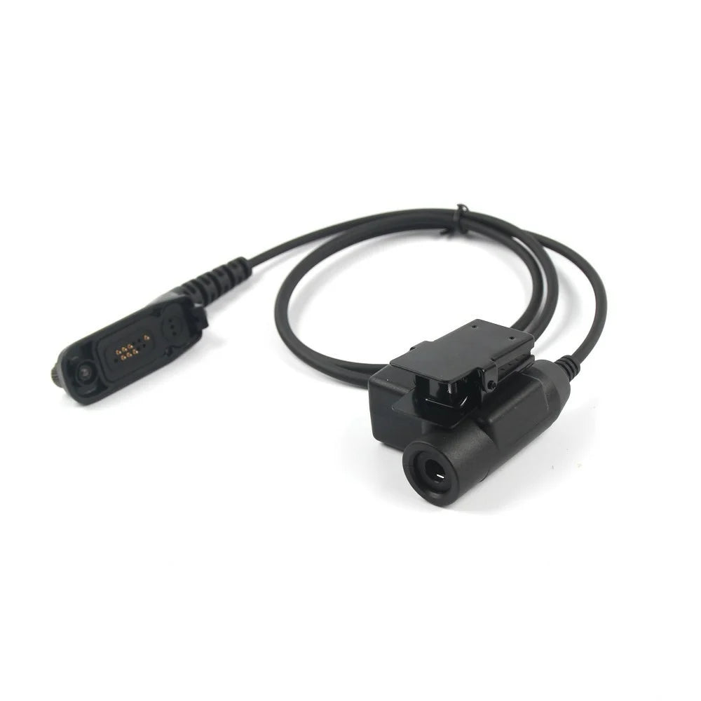 For Motorola Xir P8268 / XiR P8260 / APX-8000 / APX-7000 HD01 Walkie Talkie Headset 7.1mm Single Ear Headphone with U94 PTT Adapter - Black - 6