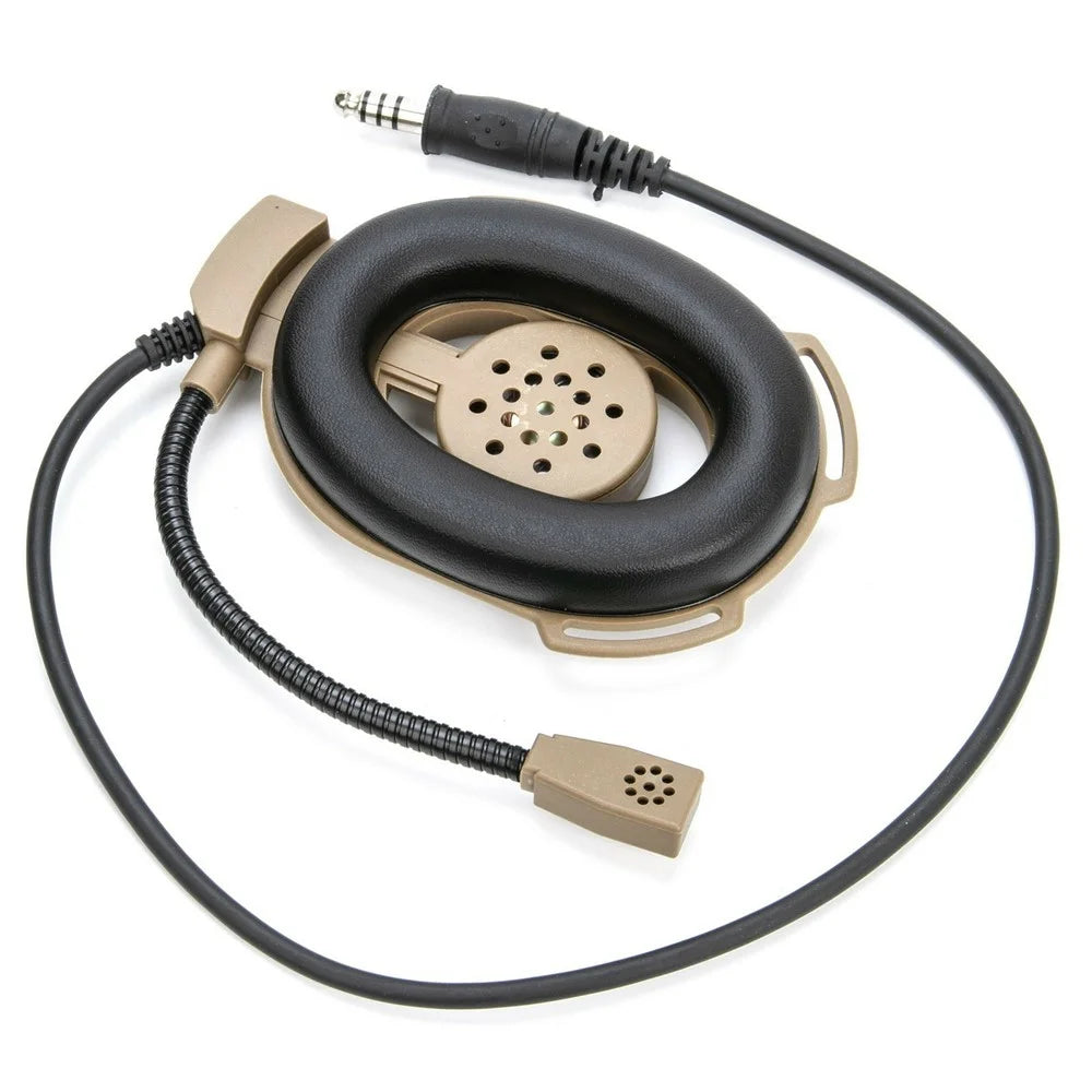 For Motorola GP88 / GP2000 HD01 Bowman Elite II Walkie Talkie 7.1mm Headset with U94 PTT Adapter - Brown - 4