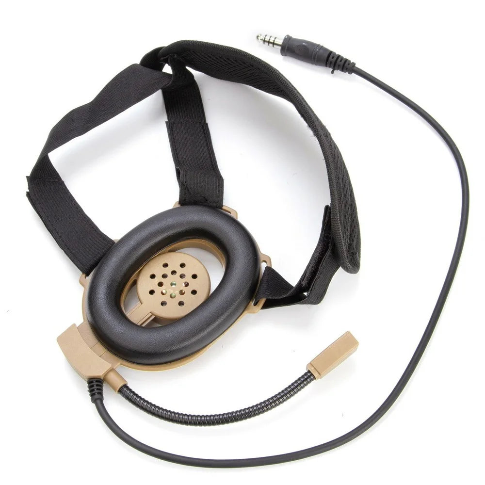 For Motorola GP88 / GP2000 HD01 Bowman Elite II Walkie Talkie 7.1mm Headset with U94 PTT Adapter - Brown - 5