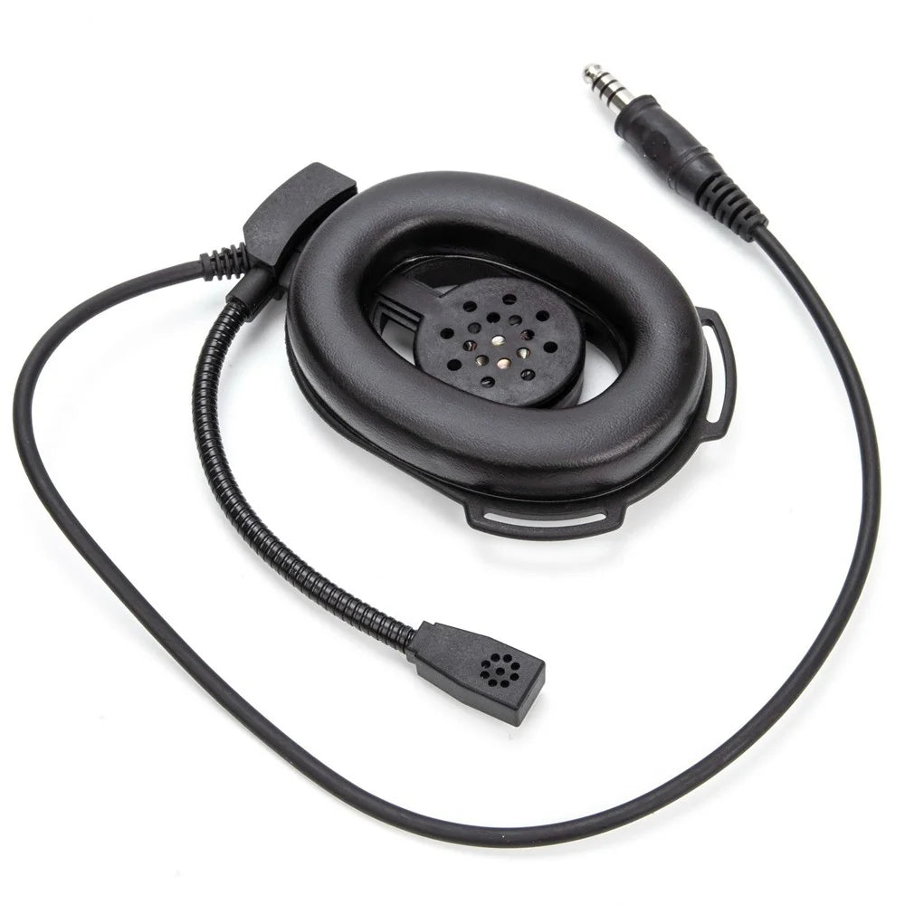 For ICOM IC-V82 / IC-V80 / IC-V8 HD01 Bowman Elite II Walkie Talkie 7.1mm Single Ear Headset with U94 PTT Adapter - Black - 4