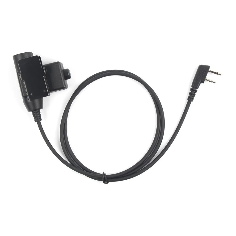 For ICOM IC-V82 / IC-V80 / IC-V8 HD01 Bowman Elite II Walkie Talkie 7.1mm Single Ear Headset with U94 PTT Adapter - Black - 6