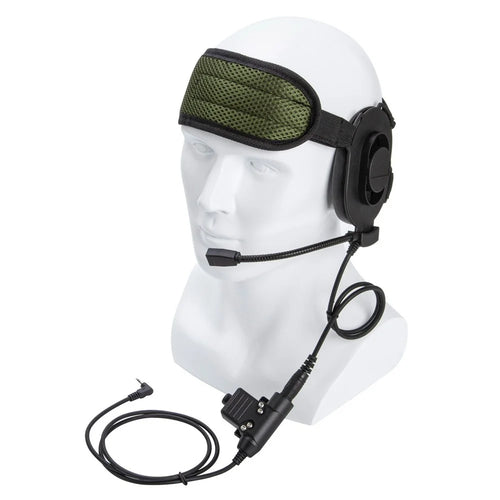 For Motorola T6200C / T6200 / T5620 HD01 Bowman Elite II Walkie Talkie 7.1mm Headphone with U94 PTT Adapter - Black - 1